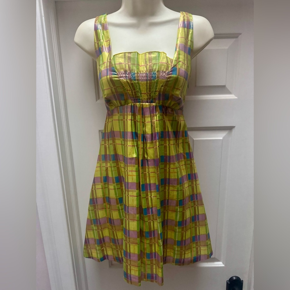 NWT La Rock Metallic Silk Dress